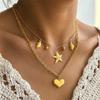 Trendy Double Layer Necklace Collarbone Chain Necklace Fashion Pendant Jewelry Suitable for Summer Parties and Vacations