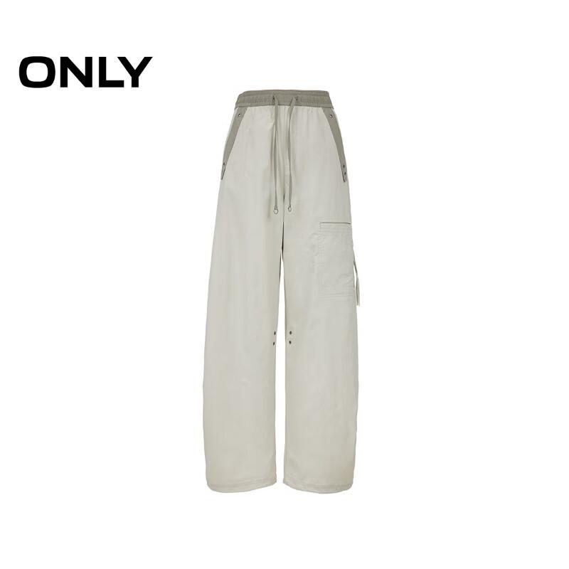 ONLY Women's 2025 Summer Drawstring High-Waist Straight-Leg Pants