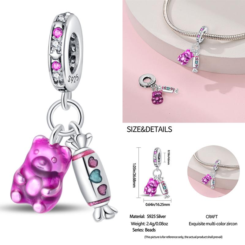 925 Sterling Silver Pumpkin Candy Chocolate Coffee Cup Strawberry Cake Charms Beads Fit 4MM hole diameter Bracelets DIY Jewelry