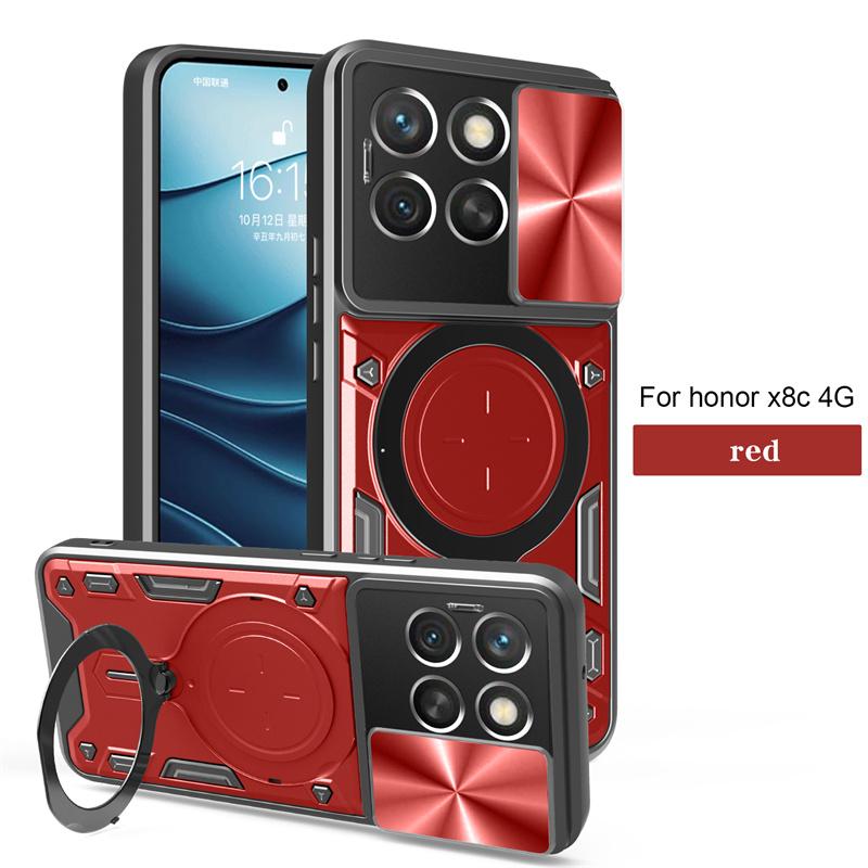Pouzdro Honor X8C 4G Pancéřové nárazuvzdorné zadní kryt pro Xonor Honar Honer X 8c X8 c HonorX8c S držákem na magnetický kroužek do auta Coque Fundas
