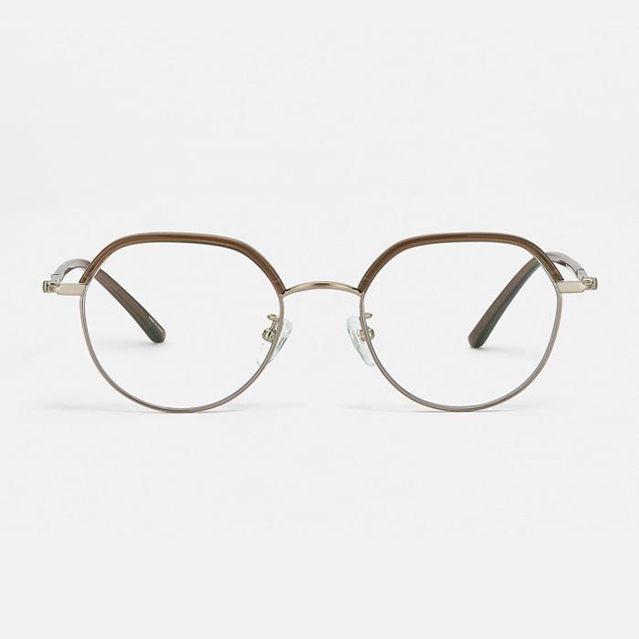 Byumaeb Brow_Full Titanium Ultra-Light 8G Slim Half-Gold Panto