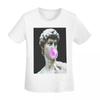 David Michelangelo Skulptur T-Shirt Damen Kurzarm T-Shirts Rundhals Streetwear Baumwolle Sommer T-Shirts Streetwear