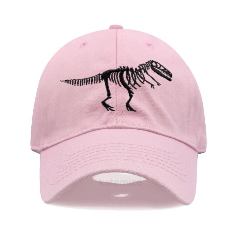 Dinosaur Skeleton Embroidered Baseball Cap for Women Men Fashion Adjustable Soft Cotton Dad Hat Unisex Classic Golf Caps