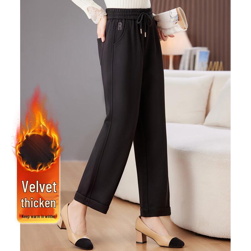 

Paster Women s Mid-Waist Air Fleece Slimming Long Pants XL