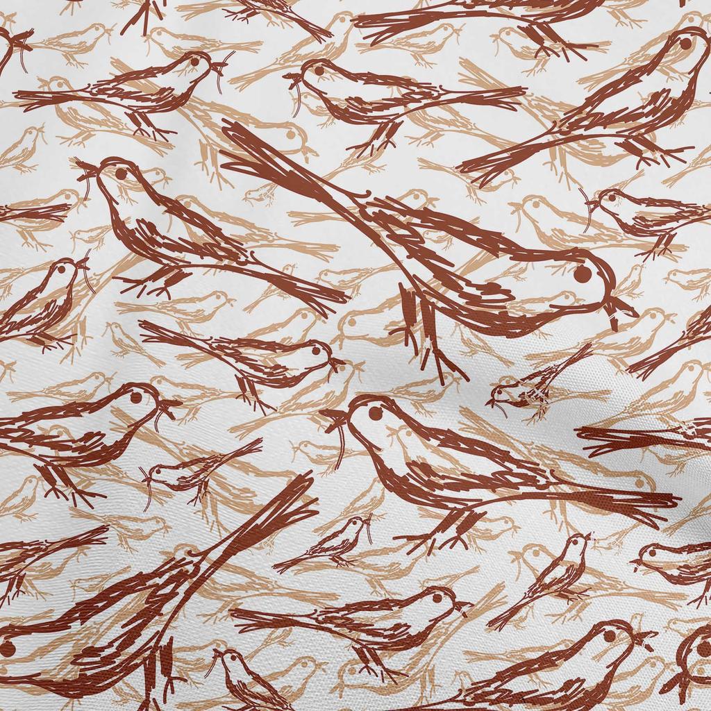 oneOone Cotton Flex Dark Dusty Blue Fabric Bird Diy Clothing Quilting Fabric Print Fabric By Yard 40 Inch
