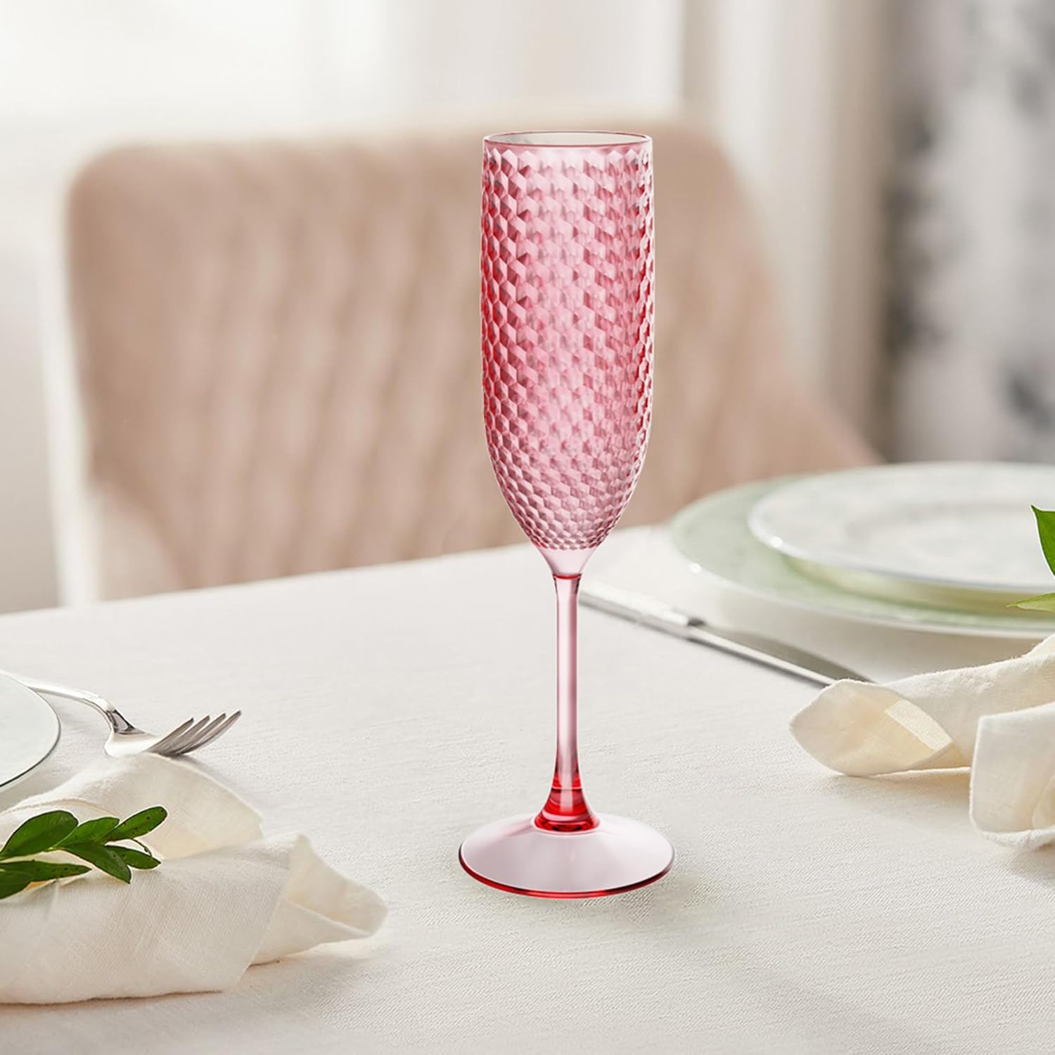 

24 шт. Розовые пластиковые бокалы для шампанского - Хрустальные бокалы с бриллиантами для свадебного тоста, Небьющиеся бокалы для девичника United States