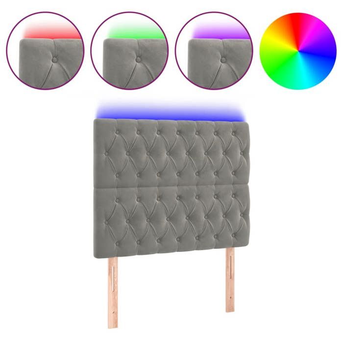 VidaXL LED Headboard Bedroom Furniture Single Bed Accessory Headboard Bed Frame Interior Light Grey 3122802