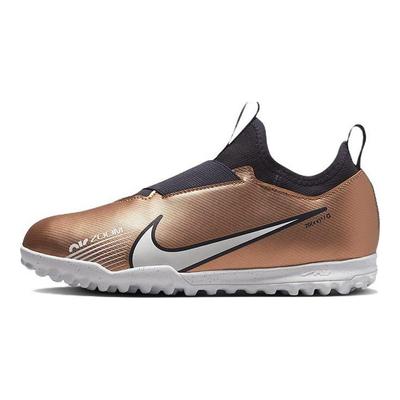 Zoom Vapor 15 Academy Round Toe Lace-Up Multi-Ground Anti-Kick Durable Low-Top Soccer Shoes Kids Sneaker Gold Black DR6052-810