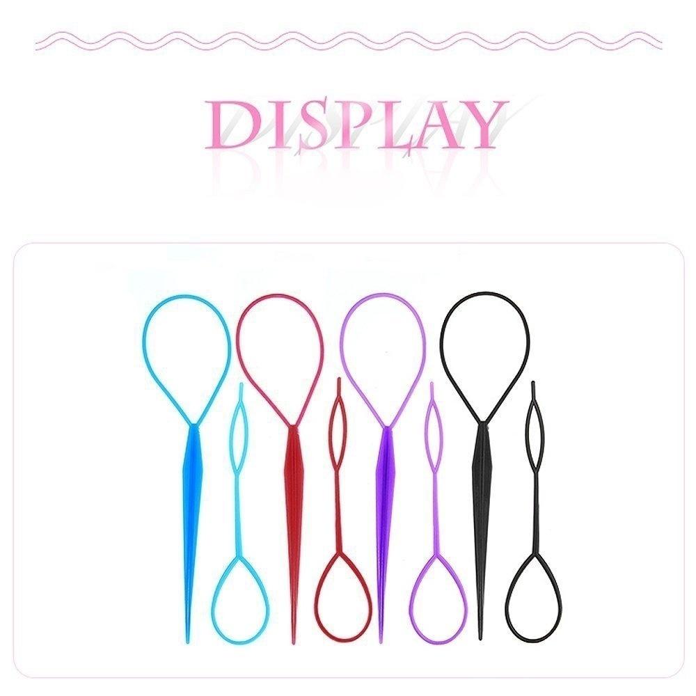 2pcs/Set Ponytail Creator Plastic Loop Black Pony Topsy Tail Clip Hair Accessories Braiding Maker Styling Tool For Women Girls