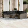 VidaXL Garden Lounge Set with Cushions 10 Pcs, Patio Sofas, Patio Furniture Set, Outdoor Furniture, Grey 3252987