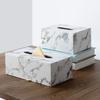 Large Capacity Marbling Leather Tissue Box Nordic Style Napkin Holder  Coffee Shop