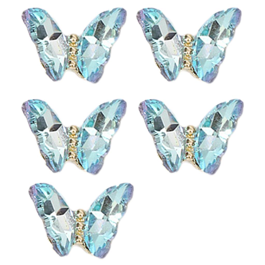 1Bag Butterfly Nail Rhinestones 3D Nail Charms Fashionable Nail Craft Accessories Embellishment for DIY Decoration