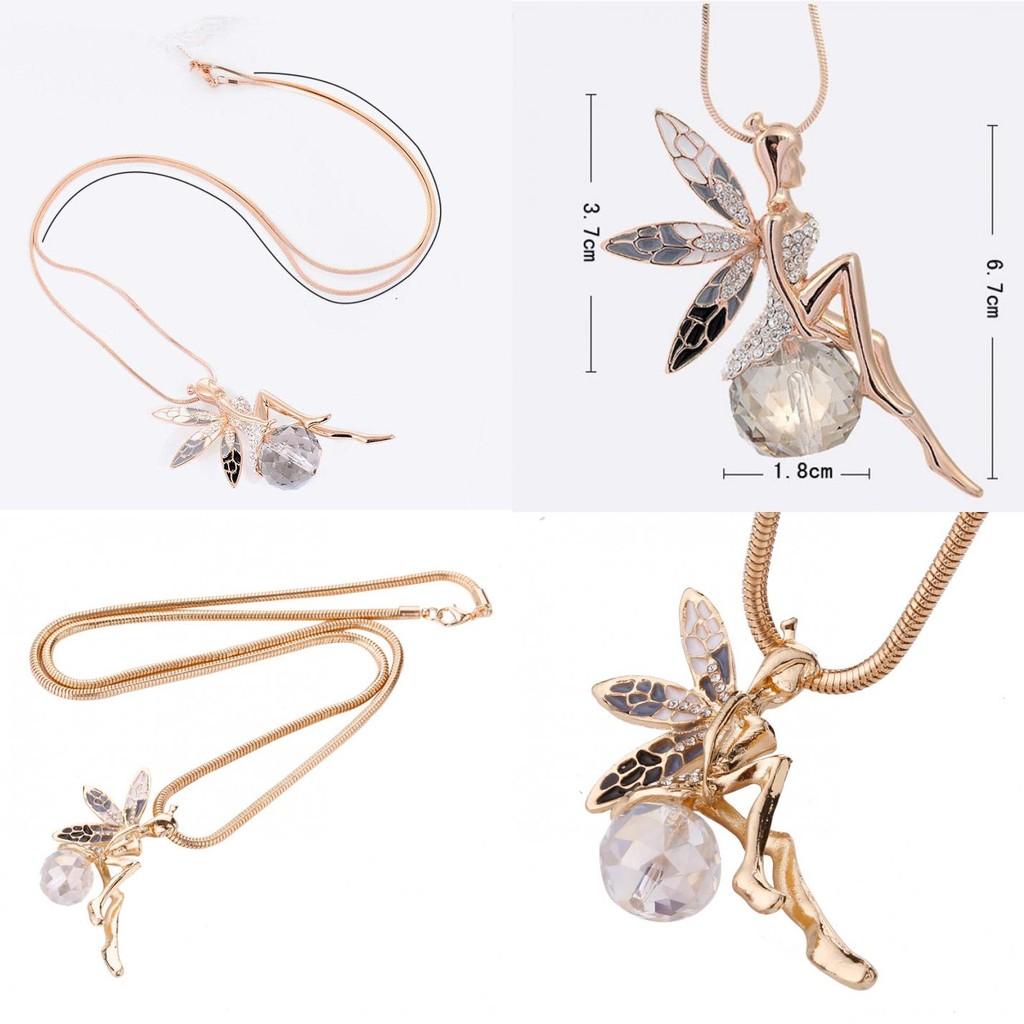 Stilvolle Engelsflügel Halskette Florales Design Legierung Schmuck Mode Accessoire Geschenk Für Sie Reisen