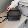 Mini Plaid Embossed Square Bag Stylish PU Leather Crossbody Bag Solid Color Flap Shoulder Bag Perfect Sling Bag