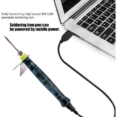 Rongon Soldering Iron Kit, 5V 8W USB Rechargeable Portable Soldering Iron Pen, Soldering Station Tools Welding Equipment for Various Repair