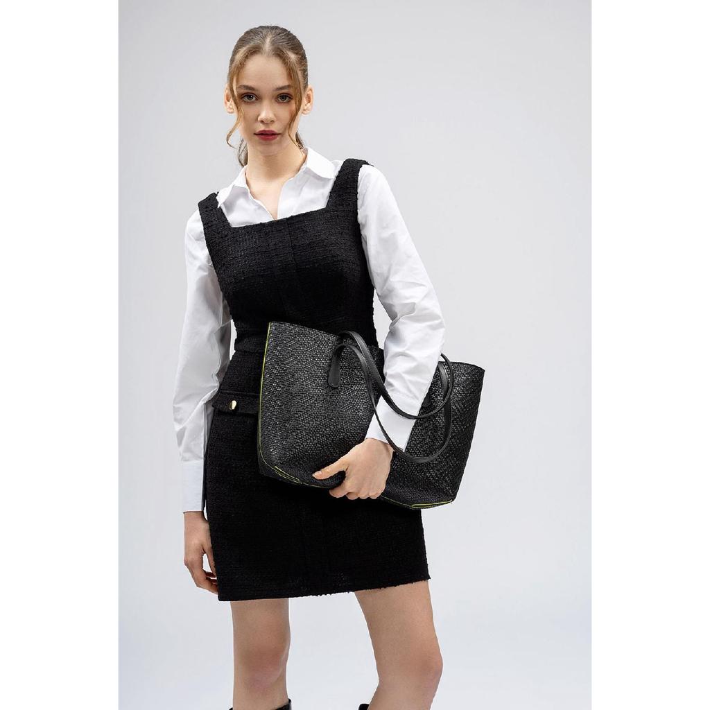 Woman Big Artificial Leather Tote Shoulder Bag