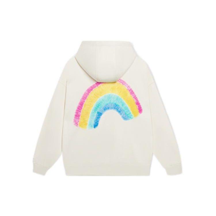 Li Ning X Pixar Toy Story Series Logo Print Drawstring Hoodie Women Hoodies White AWDSF40-2