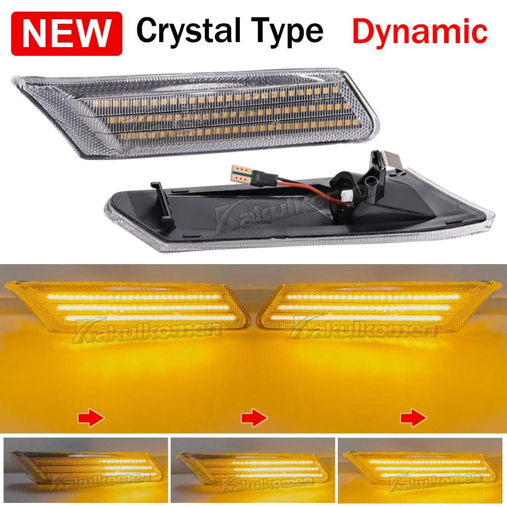 Sequential Flashing LED Dynamic Turn Signal Side Marker Light 2Pcs For Porsche 987 Cayman Boxster 911 997 Carrera Turbo GT3 GT2
