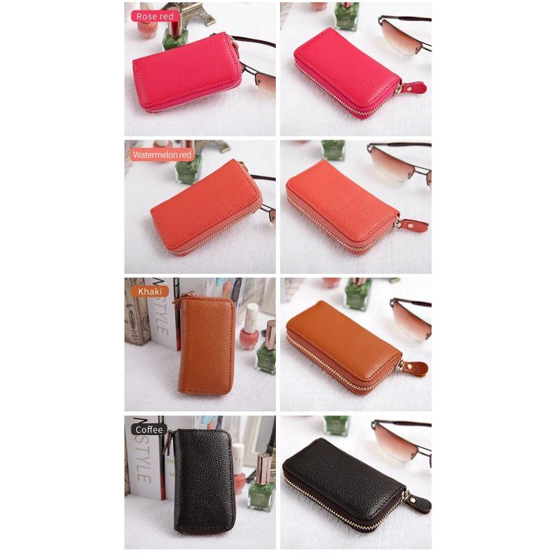 100% Genuine Leather Men's Card Bag, Multifunctional Car Key Bag, Women's Coin Purse