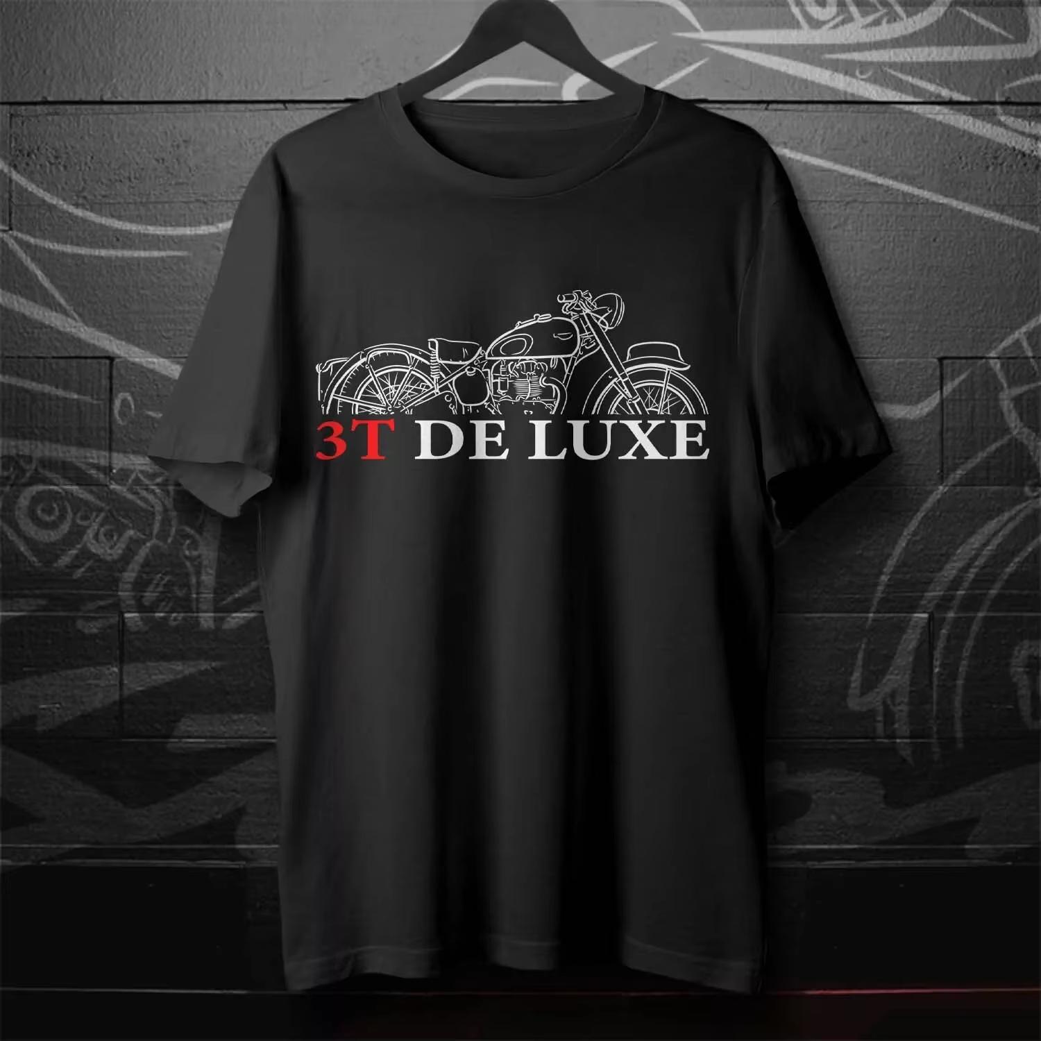 

2025 Summer new Round Neck Short Sleeves for Men and Women Triumph 3T De Luxe T-Shirt Motorcycle Tee Shirt for Vintage Riders 4XL