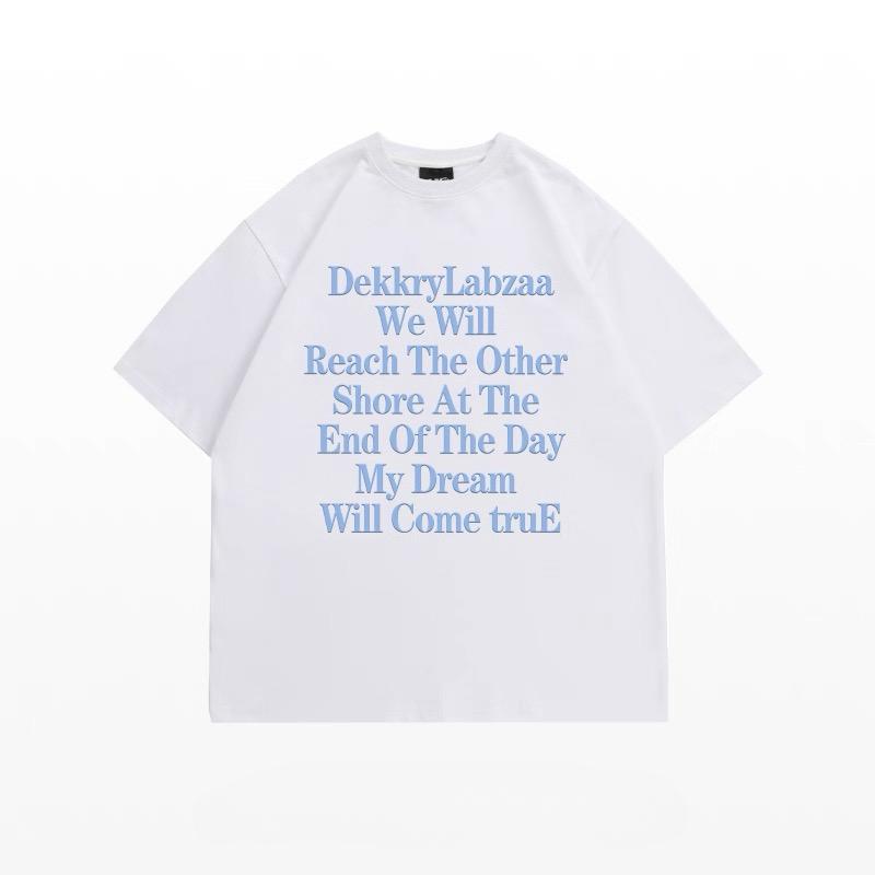 Letter Printed Women's Short Sleeved T-shirt Solid Color Fashionable Round Neck Woman T-shirts Loose Oversized Yellow Trendy Half Sleeve Pullover