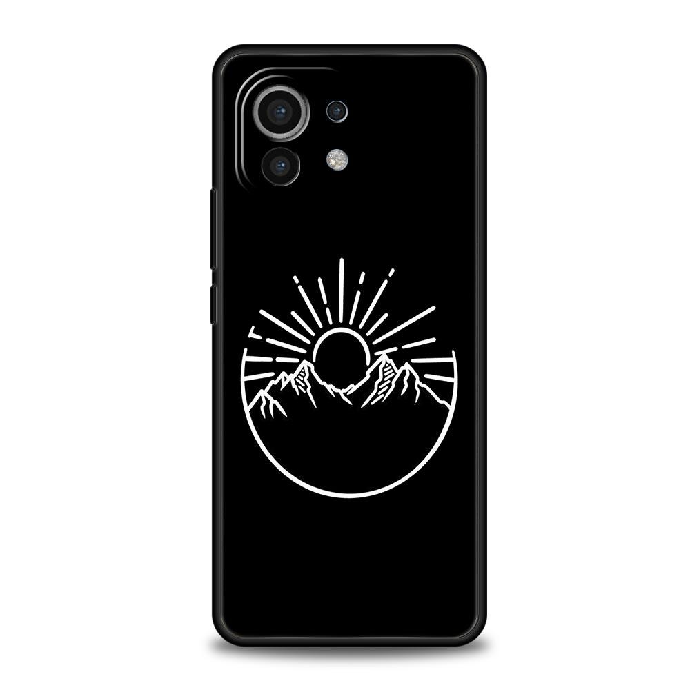 Phone Case For Xiaomi Mi 15 14 14T 13T 12T Pro 12 13 11 Lite 5G 11T X6 X5 Pro TPU Cover Line Mountain Scenery Sun Moon Couples