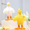 Desktop Duck Decoration Resin Muscular Figurine, Strong Fitness Statue, Home Office Decor White Yellow Shape Ornament for Table Humorous Animal Desk