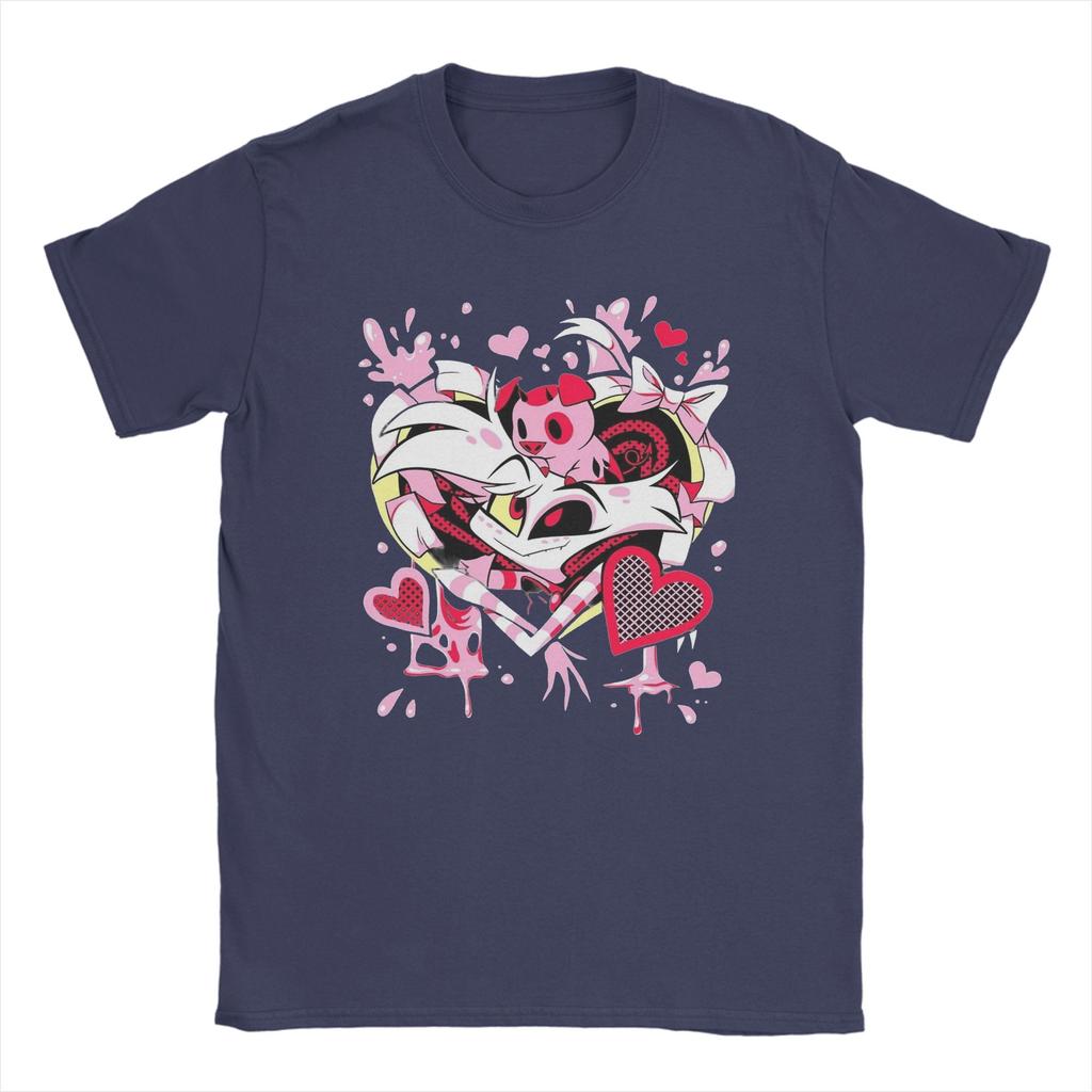 Hazbins Hotels Angel Dust Men T Shirts  Fun Tee Shirt Short Sleeve Round Neck T-Shirt 100% Cotton Gift Idea Clothes