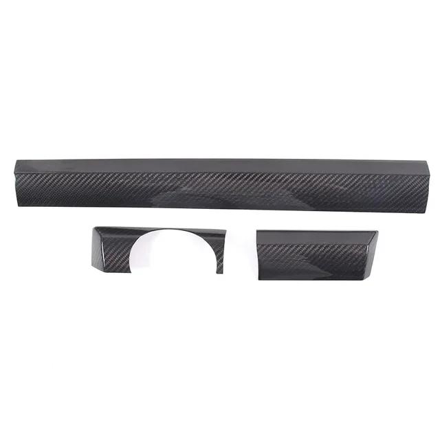For Porsche Cayenne 958 2011-2017 Real Carbon Fiber Car Center Console Dashboard Decorative Cover Trim Sticker Accessories 3pcs