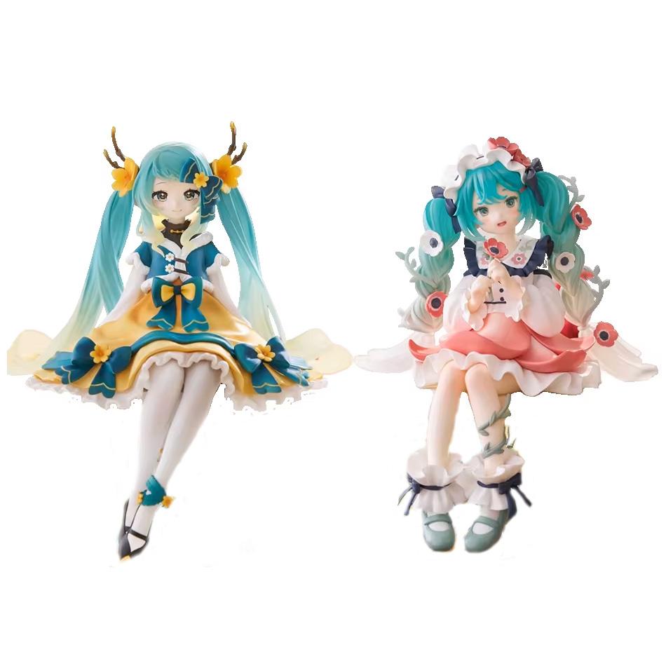 14CM Hatsune Miku Anime Figure Toy Flower Fairy Collection Miku Kawaii Cartoon PVC Action Figurine Model Doll Birthday Gifts Kid