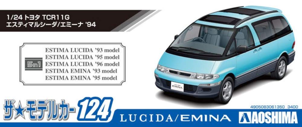 AOSHIMA The Model Car Series Toyota TCR11G Estima 1994 Plastikmodell 1/24 Nr.124 Lucida/Emina