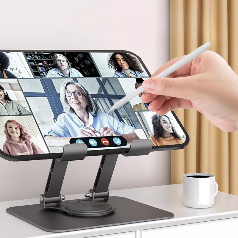 1Pc The New Model Is Suitable for Tablet Holder, Computer Folding and Rotating Desktop, Universal Student Online Class Conference, Metal Support.