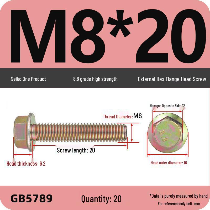 Verzinkter Sechskant-Flanschschraube mit Scheibe, Güte 8.8, M5-M12