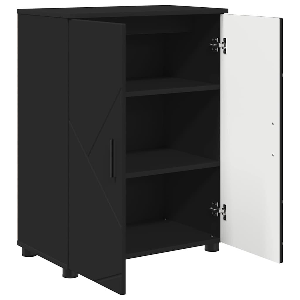 Bathroom Storage Cabinet with Door Black 60 X 35 X 80 Cm