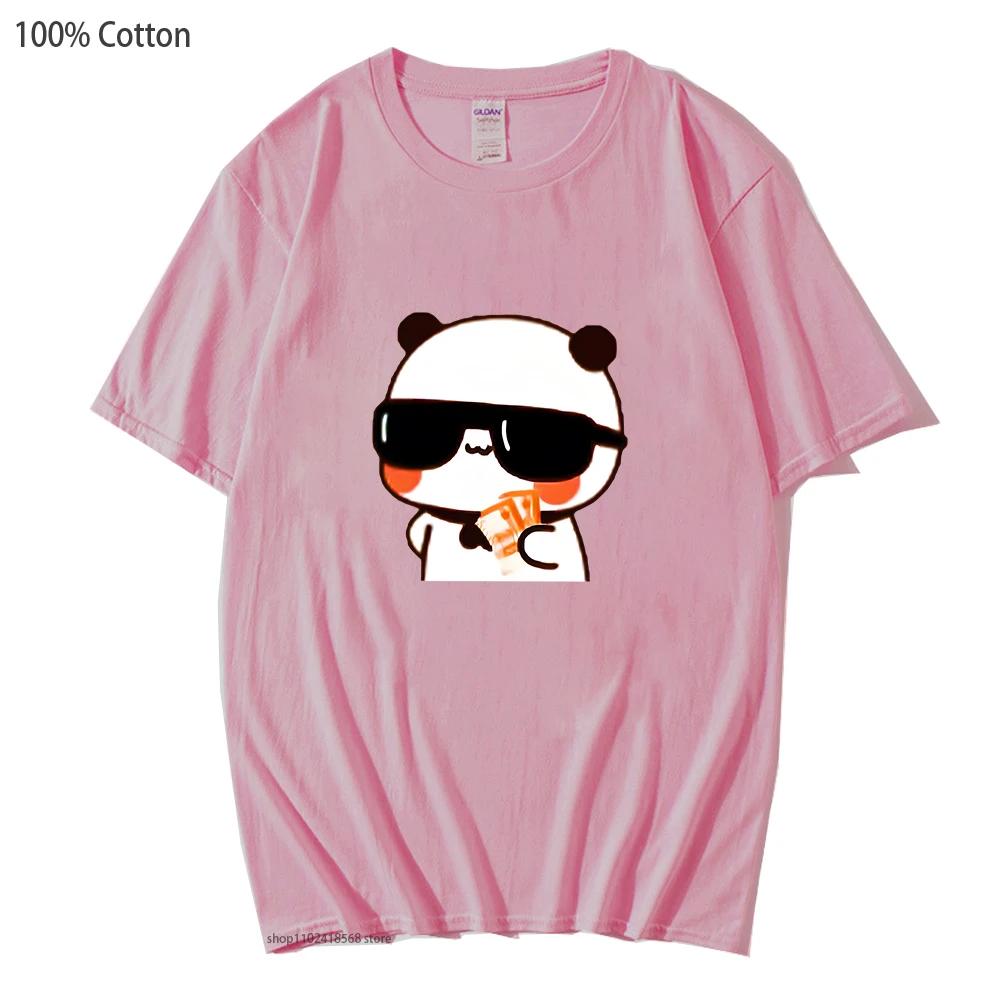 Couple Tshirt Bubu and Dudu PANDA BEAR Love Rich Lovers Graphic T-Shirts Men Woemn Panda Bear Clothes 100% Cotton Tee Top