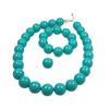 European and American Personality Exaggerated Design Round Bead Handmade Beaded Necklace Niche Retro Necklace Set Three-piece Set