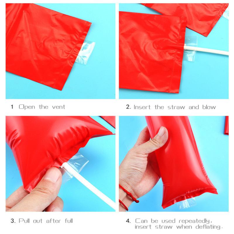 24Pcs Inflatable Clapper Cheerstick Inflatable Sticks Balloon Stick Clapper Cheering Stick Noise Maker Balloon Concert Party Set