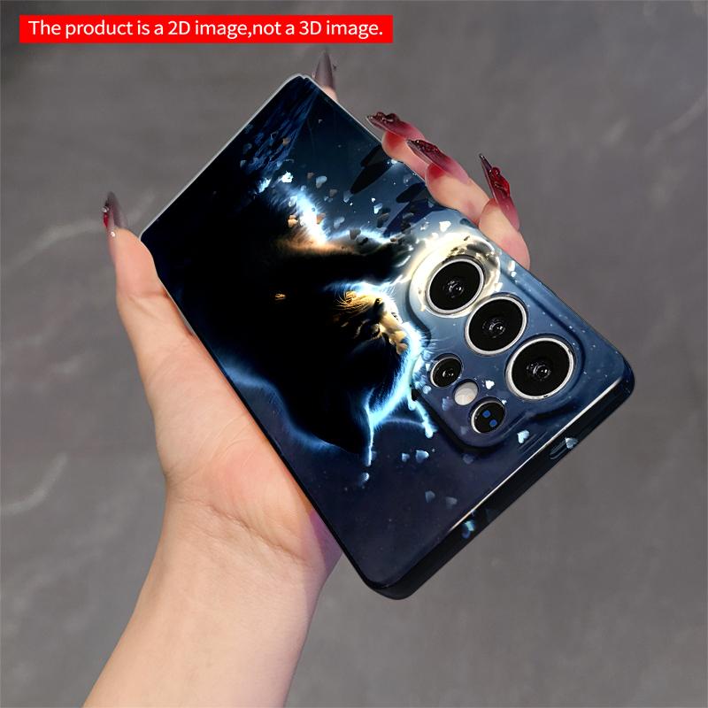 2DFlat Samsung phone case Moonlight Kitten with Floating Hearts Applicable to Galaxy S23 S24 S25ULTRA S26 A12 A14 A15 A16 A54 A55