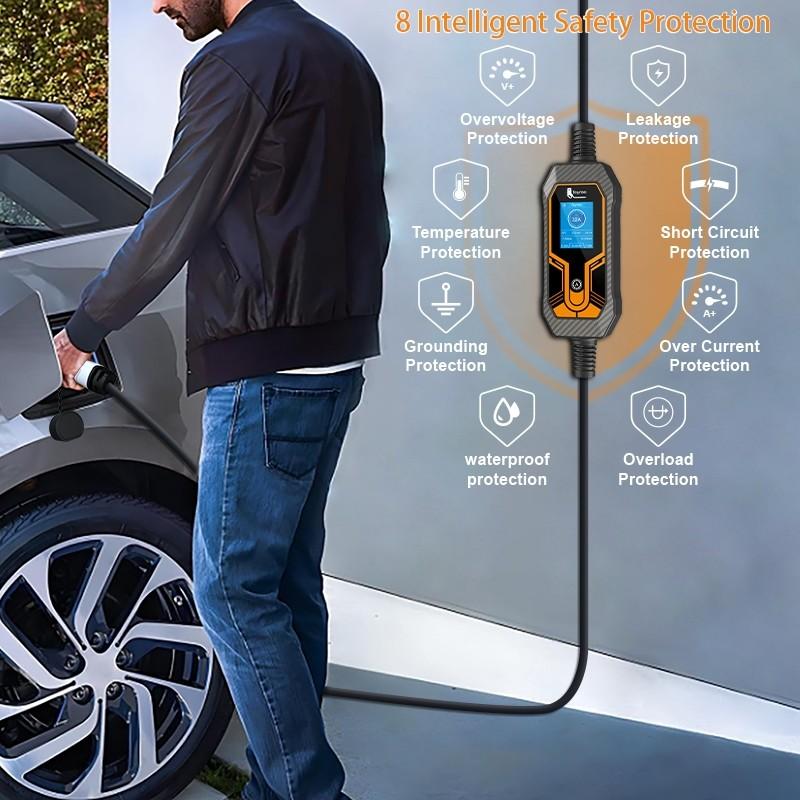 7KW 32A EV Portable Charger Type2 EVSE Charging Box Electric Car Charger CEE Plug Electric Vehicle Charger