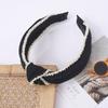 New Style Pearl Women's Wide Black European-American -Style Pure Handmade Hairband Hair Accessories Simple Foreign Trade