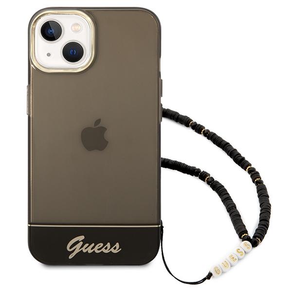 Guess Guhcp14Shgcohk Iphone 14 / 15 / 13 6.1 Czarny/Black Hardcase Translucent Pearl Strap