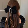 Rhinestone Red Velvet Bow Hair Clip Wine Red New Year Hairpin Cute Bowknot Spring Clip  Gift