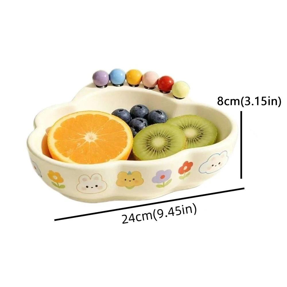 Cloud Shape Fruit Storage Tray Plastic Colored Beads Decor Fruit Bowl Large Capacity Snack Plate