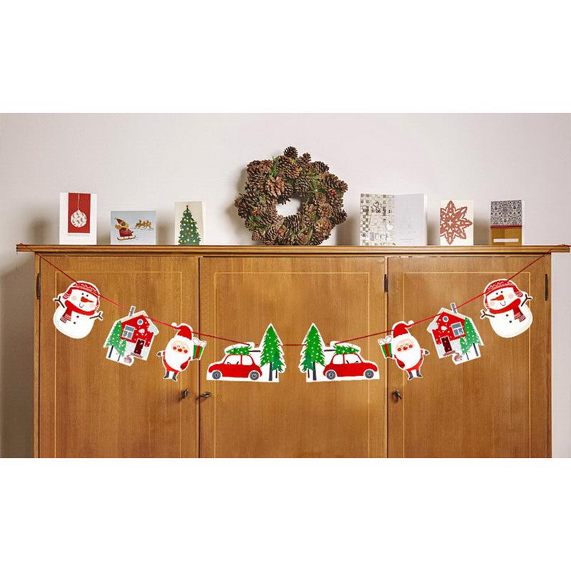 Cartoon Weihnachtsfeiertagsbanner und Hängeflaggen