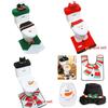 Christmas Themed Santa Claus Snowman Pattern Toilet Cover Three Piece Set For Holiday Bathroom Decor