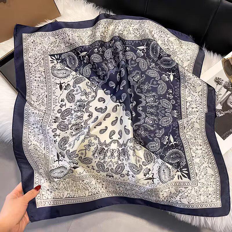 High-End Retro Korean-Style Silk Square Scarf: Versatile Fashion Accessory for Women