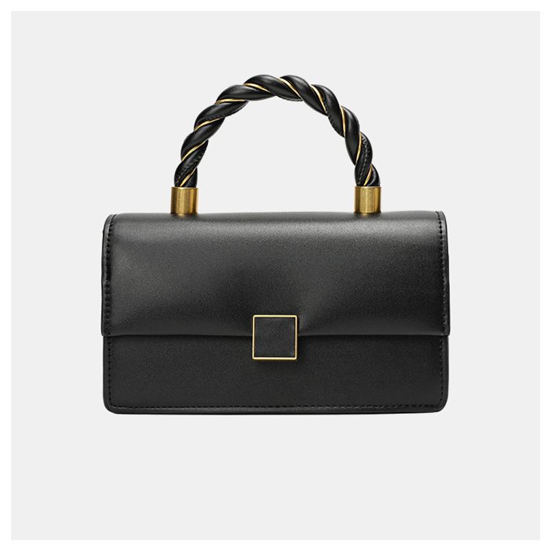 

Сумки Niche женские модные весенние сумки через плечо с дизайном Twist маленькие квадратные сумки через плечо (20cm<Max Length<30cm) чёрный