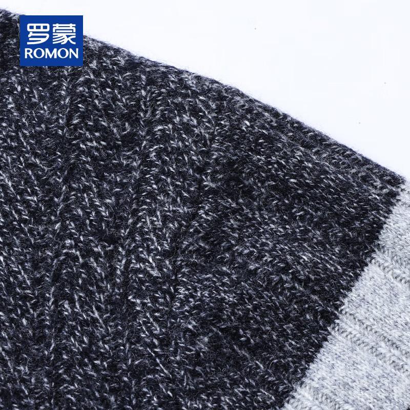 ROMON Men's Heavyweight 100% Pure Wool Knit Sweater