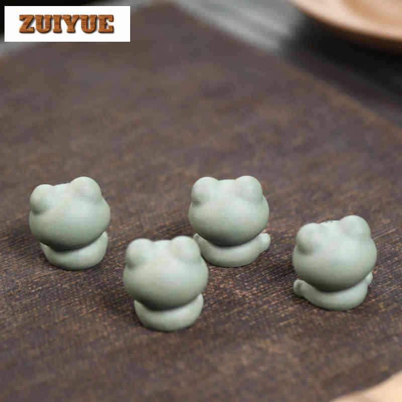 Yixing Zisha Wealth-attracting Cute Frog Cat Tea Pet Aesthetic Tea Games Tea Figurine Play Toys Tea Statue Ornaments Teaware