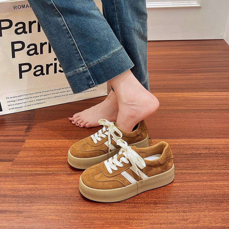 

Retro Angola red inner height increase women s spring and autumn new casual board shoes sports thick sole 35 коричневый